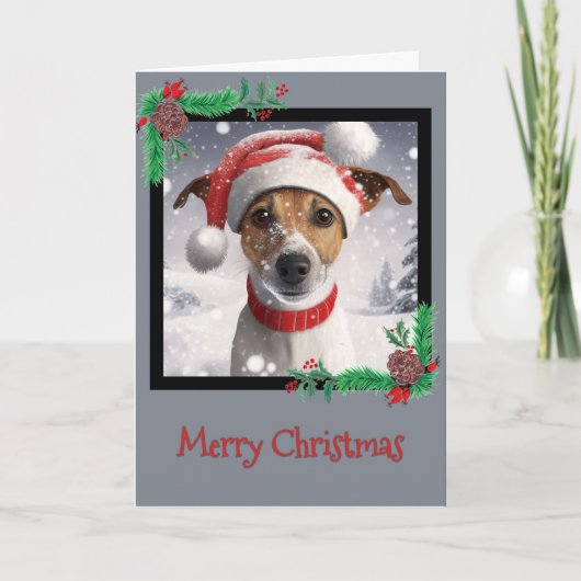Joyeux Noël Jack Russell Terrier Carte de voeux (Devant)