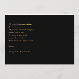 Joyeux Noël Jean 3:8 Bible Verse Carte postale