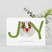 Joyeux Noël Joie Carte photo vert (Debout devant)