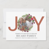 Joyeux Noël Joie Carte photo Wreath (Devant)