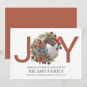 Joyeux Noël Joie Carte photo Wreath (Devant / Derrière)