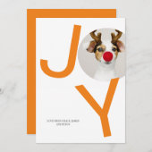 Joyeux Noël Joie Orange Carte photo (Devant / Derrière)
