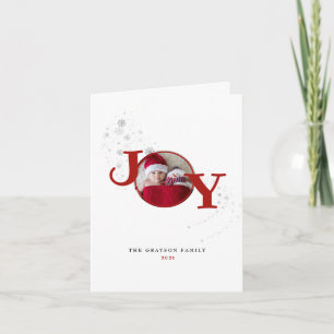 Joyeux Noël Joie Photo Snowflakes Carte de vacance
