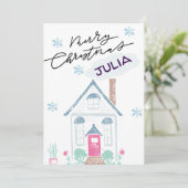 joyeux noël joli rustis drôle carte (Debout devant)