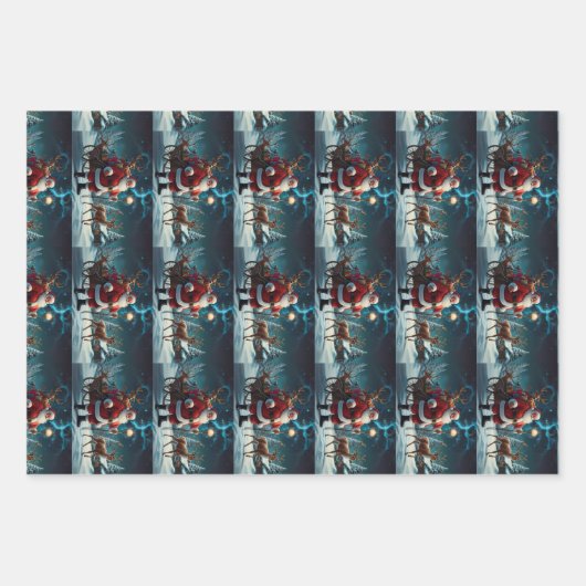 Joyeux Noël Jolly festif papier d'enveloppement (Devant)