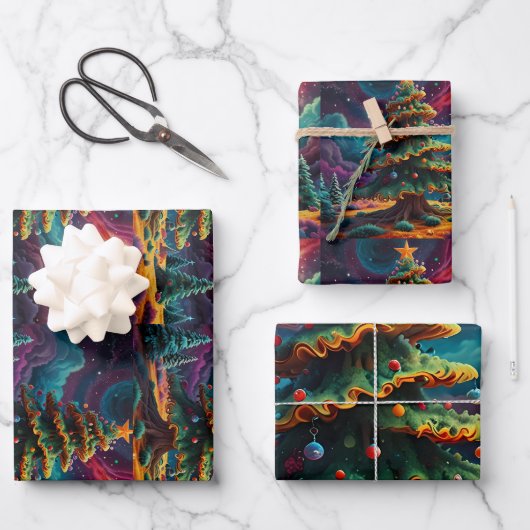 Joyeux Noël Jolly festif papier d'enveloppement (Recto)