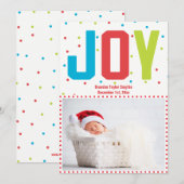 Joyeux Noël Joy Nouveau Carte photo bébé (Devant / Derrière)