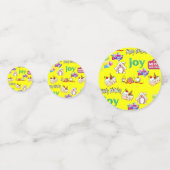 Joyeux Noël Joyeux Anniversaire Confetti Jaune, (Derrière)