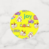 Joyeux Noël Joyeux Anniversaire Confetti Jaune, (Petit recto)