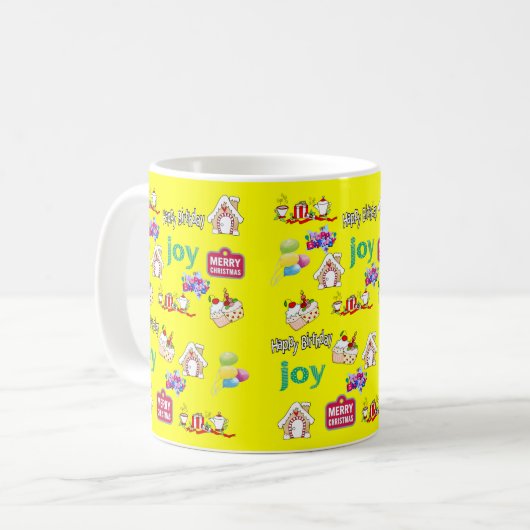 Joyeux Noël Joyeux Anniversaire Mug (Devant gauche)