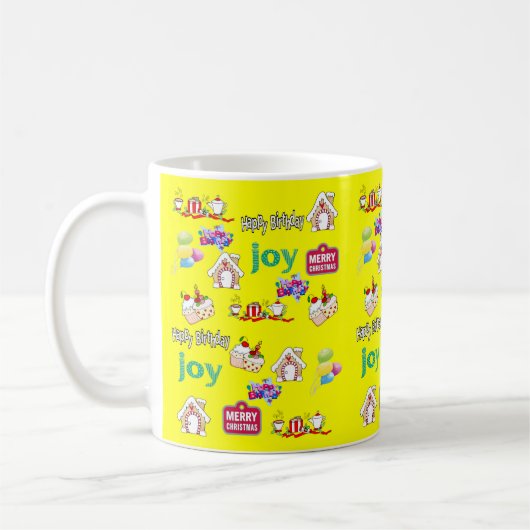 Joyeux Noël Joyeux Anniversaire Mug (Gauche)