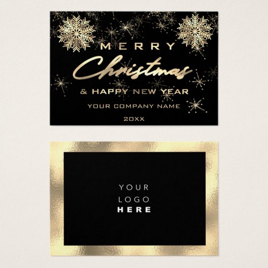 Joyeux Noël Joyeux Fêtes Nom Logo Or (Devant & derrière)