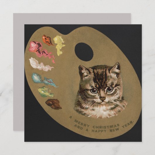 Joyeux Noël/Joyeux Noël Carte Chat (Devant / Derrière)