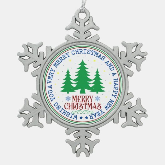 Joyeux Noël Joyeux Nouvel An Arbre Ornement (Devant)