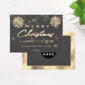 Joyeux Noël Joyeux Nouvel An Gold Grey Card Logo (Bureau)