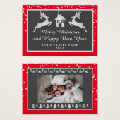 Joyeux Noël Joyeux Nouvel An Nom Argent Rouge (Devant & derrière)