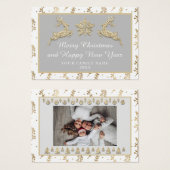 Joyeux Noël Joyeux Nouvel An Nom Gris Or (Devant & derrière)