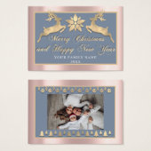 Joyeux Noël Joyeux Nouvel An Nom Photo RoseBlue (Devant & derrière)