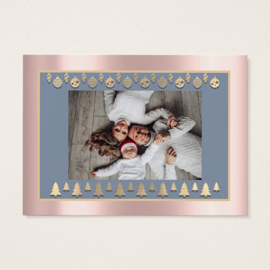 Joyeux Noël Joyeux Nouvel An Nom Photo RoseBlue (Dos)