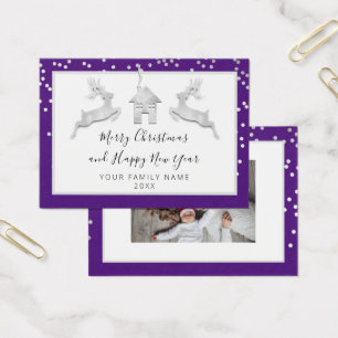 Joyeux Noël Joyeux Nouvel An Nom Purple Blanc