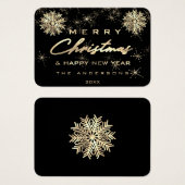 Joyeux Noël Joyeux Vacances Nom Or Moderne (Devant & derrière)