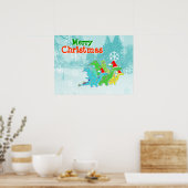 Joyeux Noël Kawaii Dragons Poster (Cuisine)