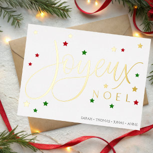 Joyeux Noel kerstkaart Folie Feestdagen Briefkaart