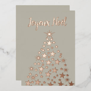 Joyeux Noel Kerstmis Stars Roos Gold Foil H Folie Feestdagenkaart