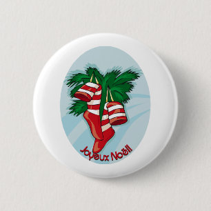 Joyeux Noel kerstmis Stockings Ronde Button 5,7 Cm