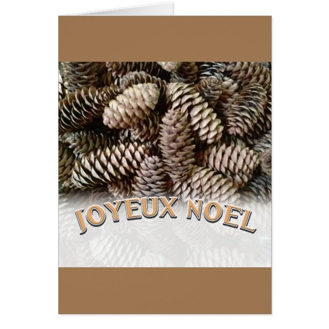 Joyeux Noel Kerstmis Vakantie Pine Cone (Voorkant)