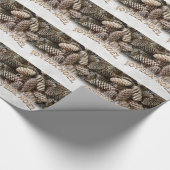 Joyeux Noel Kerstmis Vakantie Pine Cone Cadeaupapier (Hoek)