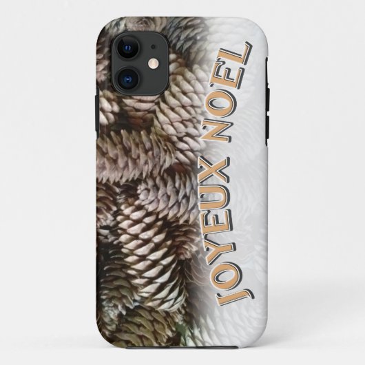 Joyeux Noel Kerstmis Vakantie Pine Cone Case-Mate iPhone Case (Achterkant)