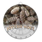 Joyeux Noel Kerstmis Vakantie Pine Cone Dartbord (Voorkant)