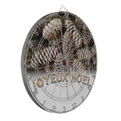 Joyeux Noel Kerstmis Vakantie Pine Cone Dartbord (Voorkant Links)