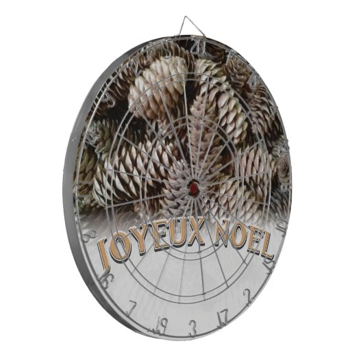 Joyeux Noel Kerstmis Vakantie Pine Cone Dartbord (Voorkant Links)
