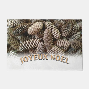 Joyeux Noel Kerstmis Vakantie Pine Cone Deurmat