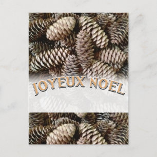 Joyeux Noel Kerstmis Vakantie Pine Cone Feestdagenkaart