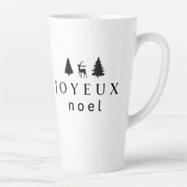 Joyeux Noel kerstontwerp met sneeuwvlokken Latte Mok