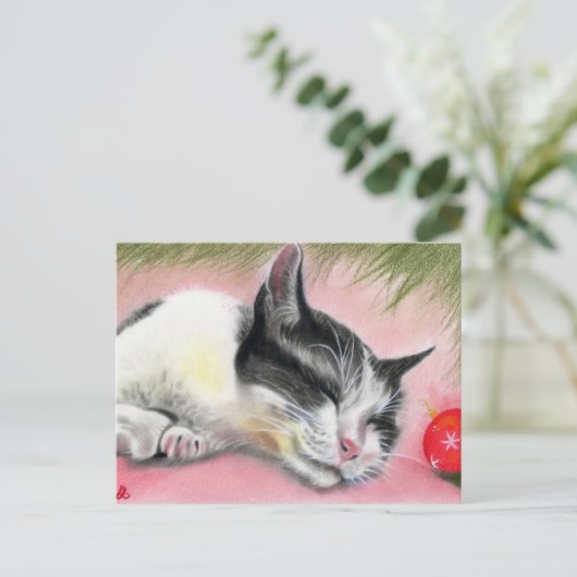 Joyeux Noël Kitty Cat Carte postale (Debout devant)