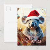Joyeux Noël Koala assis dans la carte Gumtree (Devant / Derrière)