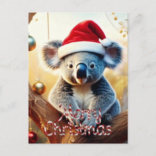 Joyeux Noël Koala assis dans la carte Gumtree (Devant)