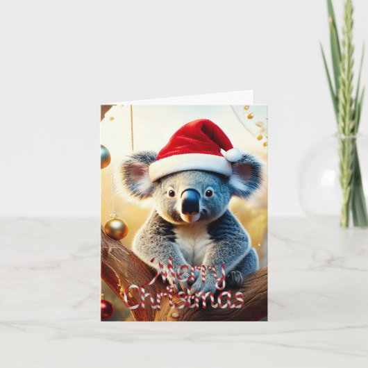 Joyeux Noël Koala assis sur la carte Gumtree (Devant)