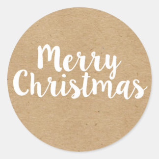 Joyeux Noël | Kraft | Stickers ronds