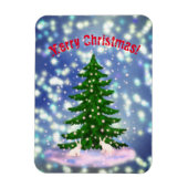 Joyeux Noël lapins blancs épicéa Magnet (Vertical)