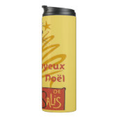 Joyeux Noel Le Chat Noir With Stylized Golden Tree Thermosbeker (Geroteerd rechts)