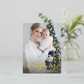 Joyeux Noël Lettre Vacances Verticales Photo Or (Debout devant)