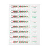 Joyeux Noël - Longue étiquette d'adresse de retour (Feuille)