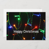 "Joyeux Noël" lumières colorées Carte (Devant / Derrière)