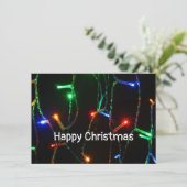 "Joyeux Noël" lumières colorées Carte (Debout devant)
