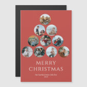 Joyeux Noël Magnet 10 Photos Rouge (Devant / Derrière)